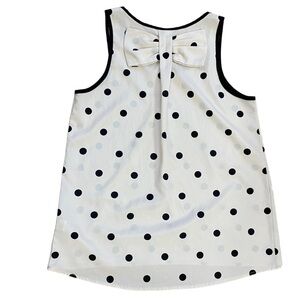 Gracie Sheer Polka Dot Tank Top Black White Womens Medium